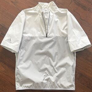 Adidas Men's Light Gray Half-Zip Windbreaker